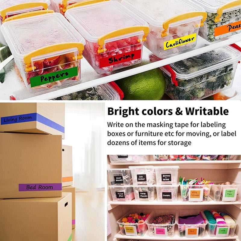 CHIYUNS Colored Masking Tape 8 Rolls  1 inch Wide x 14 Yards Long  Craft Color Painters Colorful Art Rainbow Labeling Tapes Marking Tape for Kids Crafts Moving Classroom  8 Colors - Image 5